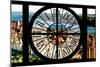 Giant Clock Window - View of Central Park with Hudson River at Sunset-Philippe Hugonnard-Mounted Photographic Print