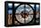 Giant Clock Window - View of Central Park with Hudson River-Philippe Hugonnard-Framed Stretched Canvas