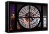 Giant Clock Window - View of Downtown Shanghai by Night - China II-Philippe Hugonnard-Framed Stretched Canvas