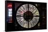 Giant Clock Window - View of Downtown Shanghai by Night - China-Philippe Hugonnard-Framed Stretched Canvas