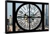 Giant Clock Window - View of Downtown Shanghai - China-Philippe Hugonnard-Framed Stretched Canvas