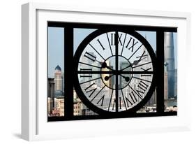 Giant Clock Window - View of Downtown Shanghai - China-Philippe Hugonnard-Framed Photographic Print