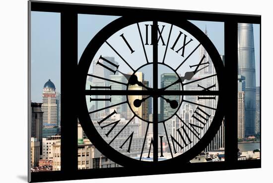 Giant Clock Window - View of Downtown Shanghai - China-Philippe Hugonnard-Mounted Photographic Print