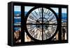 Giant Clock Window - View of Harlem - New York-Philippe Hugonnard-Framed Stretched Canvas