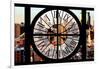 Giant Clock Window - View of Hell's Kitchen District at Sunset - Manhattan V-Philippe Hugonnard-Framed Photographic Print