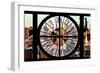 Giant Clock Window - View of Hell's Kitchen District at Sunset - Manhattan V-Philippe Hugonnard-Framed Photographic Print