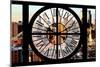 Giant Clock Window - View of Hell's Kitchen District at Sunset - Manhattan V-Philippe Hugonnard-Mounted Photographic Print