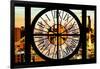 Giant Clock Window - View of Hell's Kitchen District at Sunset - Manhattan VII-Philippe Hugonnard-Framed Photographic Print