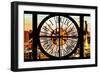 Giant Clock Window - View of Hell's Kitchen District at Sunset - Manhattan VII-Philippe Hugonnard-Framed Photographic Print