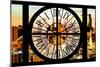 Giant Clock Window - View of Hell's Kitchen District at Sunset - Manhattan VII-Philippe Hugonnard-Mounted Photographic Print