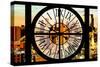 Giant Clock Window - View of Hell's Kitchen District at Sunset - Manhattan VII-Philippe Hugonnard-Stretched Canvas