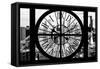 Giant Clock Window - View of Hell's Kitchen District at Sunset - Manhattan VIII-Philippe Hugonnard-Framed Stretched Canvas