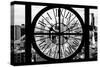 Giant Clock Window - View of Hell's Kitchen District at Sunset - Manhattan VIII-Philippe Hugonnard-Stretched Canvas