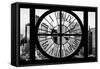 Giant Clock Window - View of Hell's Kitchen in Winter at Sunset - New York II-Philippe Hugonnard-Framed Stretched Canvas