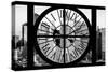 Giant Clock Window - View of Hell's Kitchen in Winter at Sunset - New York II-Philippe Hugonnard-Stretched Canvas