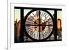 Giant Clock Window - View of Hell's Kitchen in Winter at Sunset - New York III-Philippe Hugonnard-Framed Photographic Print