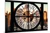 Giant Clock Window - View of Hell's Kitchen in Winter at Sunset - New York III-Philippe Hugonnard-Mounted Photographic Print