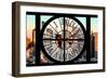 Giant Clock Window - View of Hell's Kitchen in Winter at Sunset - New York-Philippe Hugonnard-Framed Photographic Print