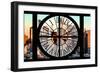 Giant Clock Window - View of Hell's Kitchen in Winter at Sunset - New York-Philippe Hugonnard-Framed Photographic Print