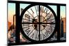 Giant Clock Window - View of Hell's Kitchen in Winter at Sunset - New York-Philippe Hugonnard-Mounted Photographic Print