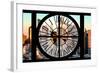 Giant Clock Window - View of Hell's Kitchen in Winter at Sunset - New York-Philippe Hugonnard-Framed Photographic Print