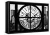 Giant Clock Window - View of Hell's Kitchen in Winter - Manhattan II-Philippe Hugonnard-Framed Stretched Canvas