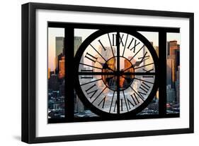 Giant Clock Window - View of Hell's Kitchen in Winter - Manhattan-Philippe Hugonnard-Framed Photographic Print