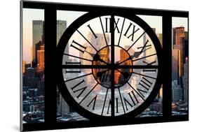 Giant Clock Window - View of Hell's Kitchen in Winter - Manhattan-Philippe Hugonnard-Mounted Photographic Print