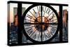 Giant Clock Window - View of Hell's Kitchen in Winter - Manhattan-Philippe Hugonnard-Stretched Canvas