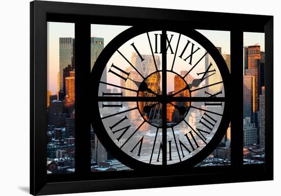 Giant Clock Window - View of Hell's Kitchen in Winter - Manhattan-Philippe Hugonnard-Framed Photographic Print