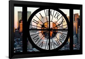 Giant Clock Window - View of Hell's Kitchen in Winter - Manhattan-Philippe Hugonnard-Framed Photographic Print