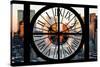 Giant Clock Window - View of Hell's Kitchen in Winter - Manhattan-Philippe Hugonnard-Stretched Canvas