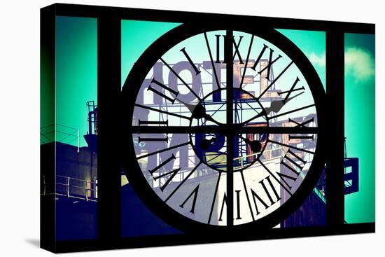 Giant Clock Window - View of Hotel Empire Sign - New York City II-Philippe Hugonnard-Stretched Canvas
