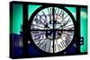 Giant Clock Window - View of Hotel Empire Sign - New York City II-Philippe Hugonnard-Stretched Canvas