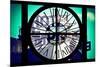 Giant Clock Window - View of Hotel Empire Sign - New York City II-Philippe Hugonnard-Mounted Photographic Print