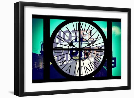 Giant Clock Window - View of Hotel Empire Sign - New York City II-Philippe Hugonnard-Framed Photographic Print