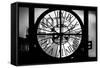 Giant Clock Window - View of Hotel Empire Sign - New York City III-Philippe Hugonnard-Framed Stretched Canvas