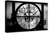 Giant Clock Window - View of Hotel Empire Sign - New York City III-Philippe Hugonnard-Stretched Canvas