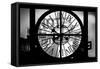 Giant Clock Window - View of Hotel Empire Sign - New York City III-Philippe Hugonnard-Framed Stretched Canvas