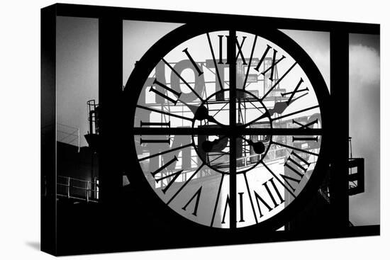 Giant Clock Window - View of Hotel Empire Sign - New York City III-Philippe Hugonnard-Stretched Canvas