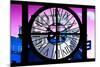 Giant Clock Window - View of Hotel Empire Sign - New York City IV-Philippe Hugonnard-Mounted Photographic Print