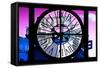 Giant Clock Window - View of Hotel Empire Sign - New York City IV-Philippe Hugonnard-Framed Stretched Canvas