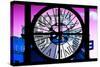 Giant Clock Window - View of Hotel Empire Sign - New York City IV-Philippe Hugonnard-Stretched Canvas