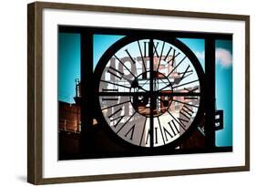 Giant Clock Window - View of Hotel Empire Sign - New York City-Philippe Hugonnard-Framed Photographic Print