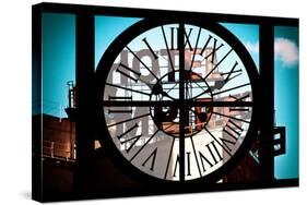 Giant Clock Window - View of Hotel Empire Sign - New York City-Philippe Hugonnard-Stretched Canvas