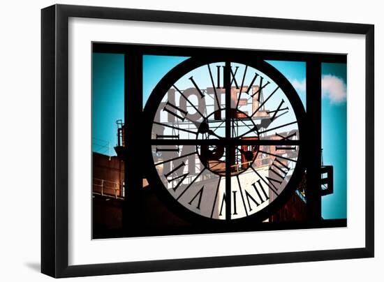 Giant Clock Window - View of Hotel Empire Sign - New York City-Philippe Hugonnard-Framed Photographic Print