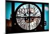 Giant Clock Window - View of Hotel Empire Sign - New York City-Philippe Hugonnard-Mounted Photographic Print