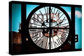 Giant Clock Window - View of Hotel Empire Sign - New York City-Philippe Hugonnard-Stretched Canvas