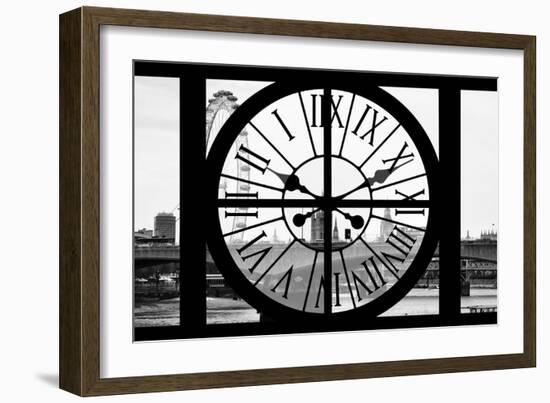 Giant Clock Window - View of London with London Eye and Big Ben II-Philippe Hugonnard-Framed Photographic Print