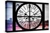 Giant Clock Window - View of London with London Eye and Big Ben IV-Philippe Hugonnard-Stretched Canvas